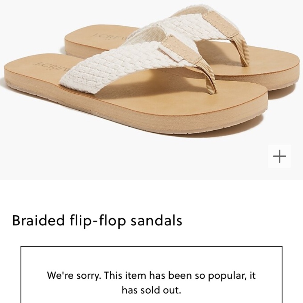 J. Crew Factory Braided Flip Flop Sandals NWT